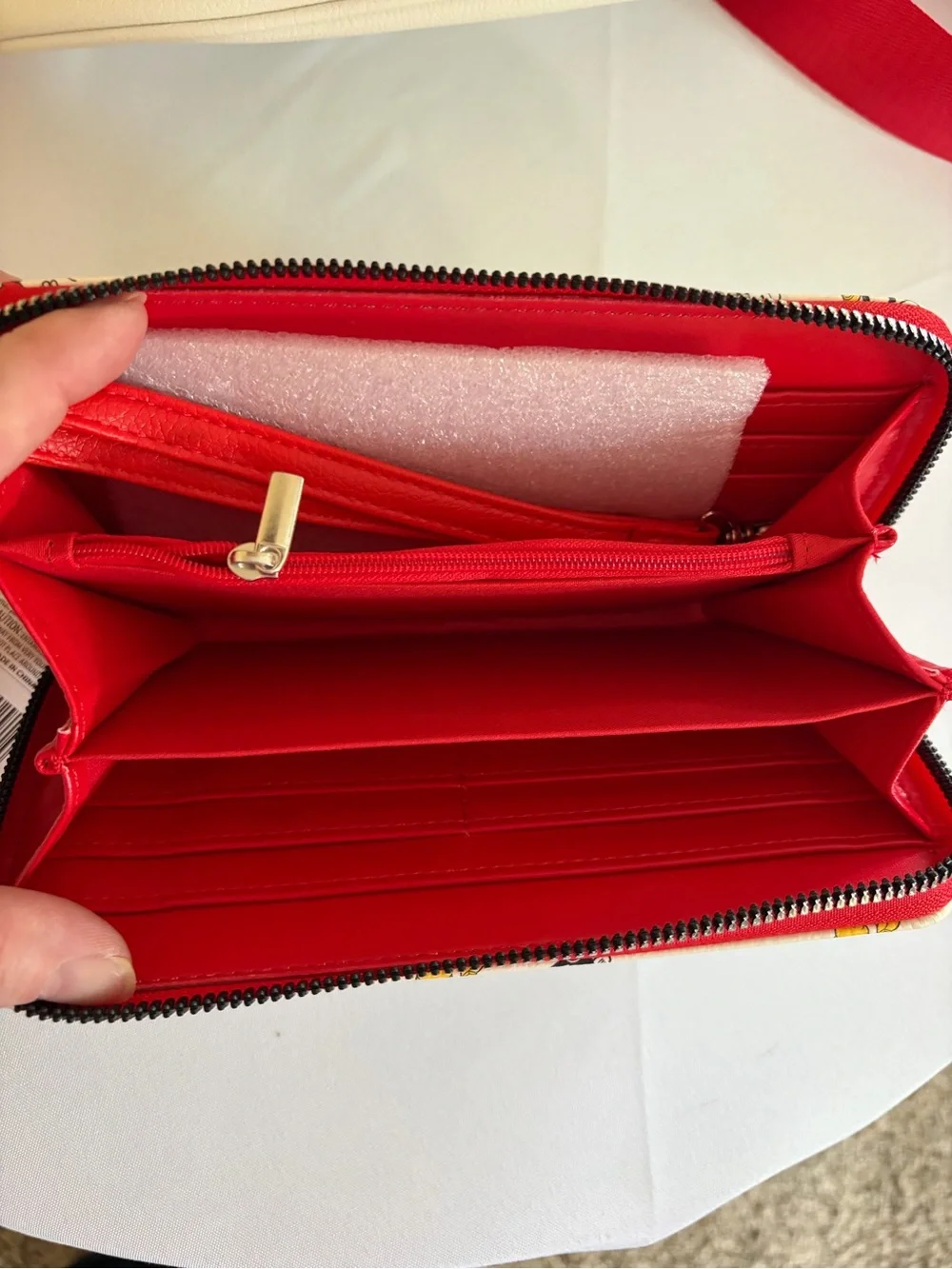 Disney Mickey Mouse Cream Backpack and Wallet with Red Accents